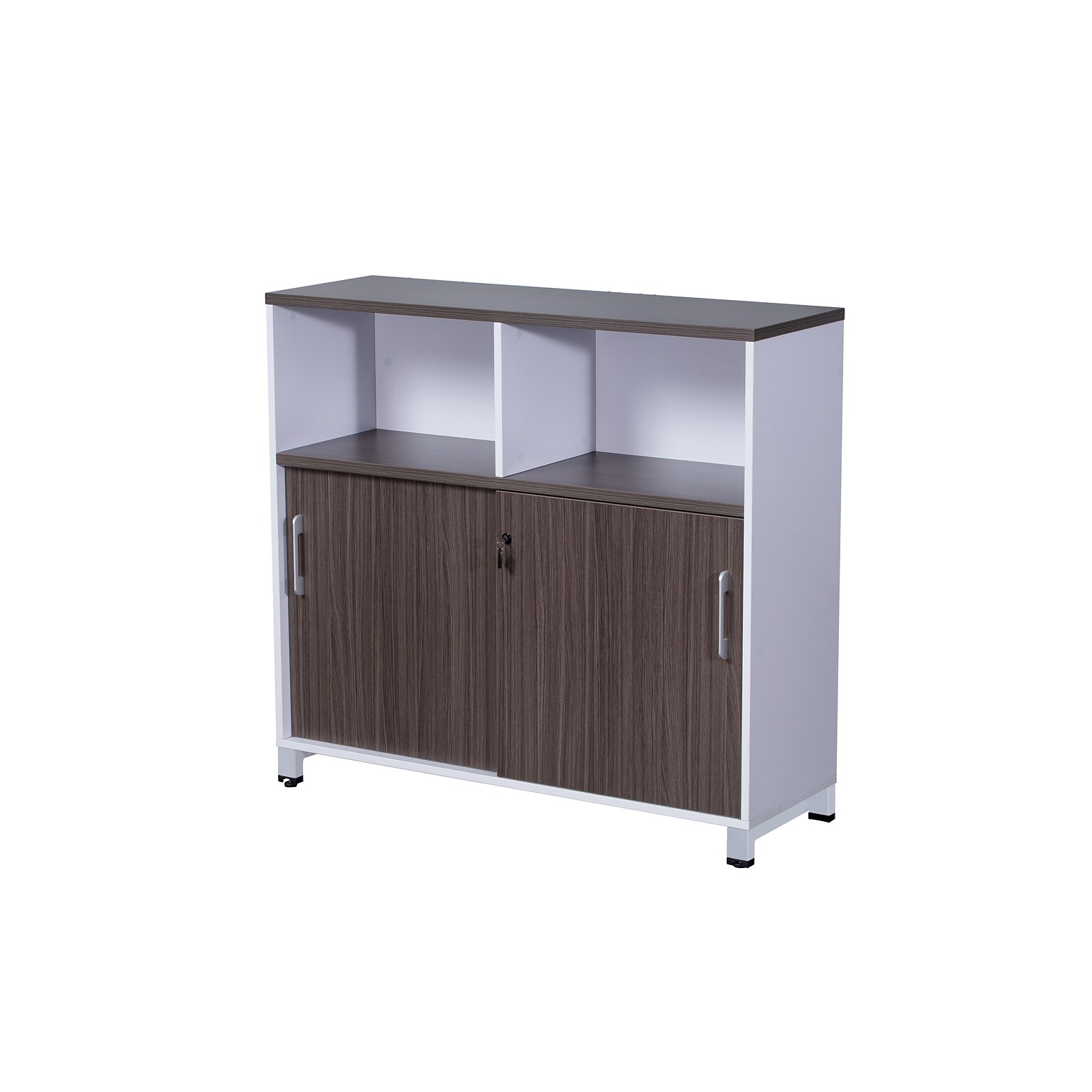 Boss Office Products Simple System 43H Storage Cabinet, Driftwood/White (S506)