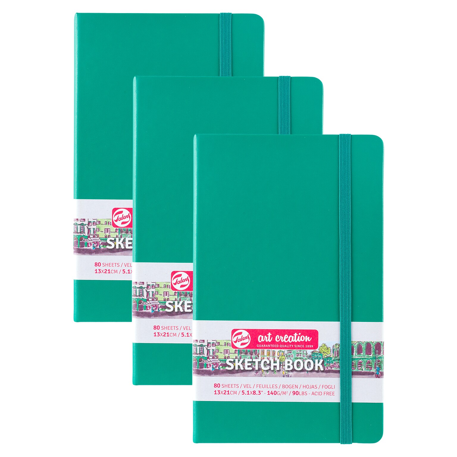 Talens Art Creation 5.1 x 8.3 Sketch Book, 80 Sheets/Book, 3/Bundle (TLN9314332M-3)