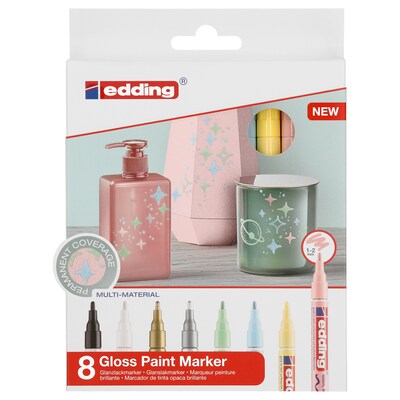 edding 751 Series Oil Based Gloss Paint Marker, Fine Tip, Pastel Colors, 8/Pack (EDD47518099)
