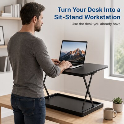Uncaged Ergonomics CHANGEdesk 27.5W Mini Desktop Standing Desk Converter, Black (CDMM-B)