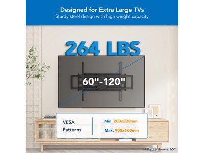 Mount-It! Heavy-Duty XXL Full-Motion TV Mount, 264 lbs. Max. (MI-14010)