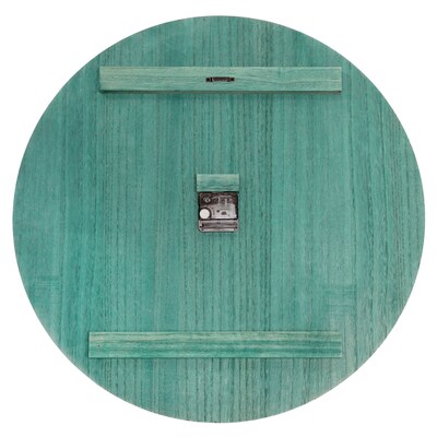 Elegant Designs Wood Plank 23" Large Rustic Coastal Wall Clock, Dark Aqua Wash (HG2003-DAW)