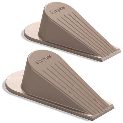 Staples Extra Large Rubber Door Stops, Brown, 2/Pack (ST62714)