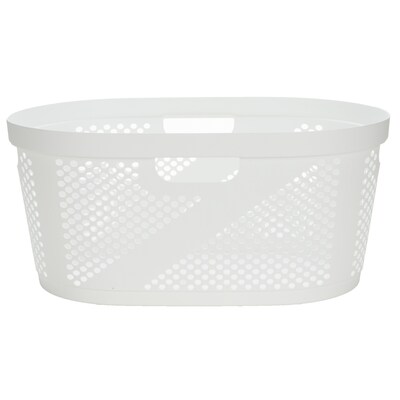 Mind Reader 10.57-Gallon Laundry Basket, Plastic, White (HHAMP40-WHT)
