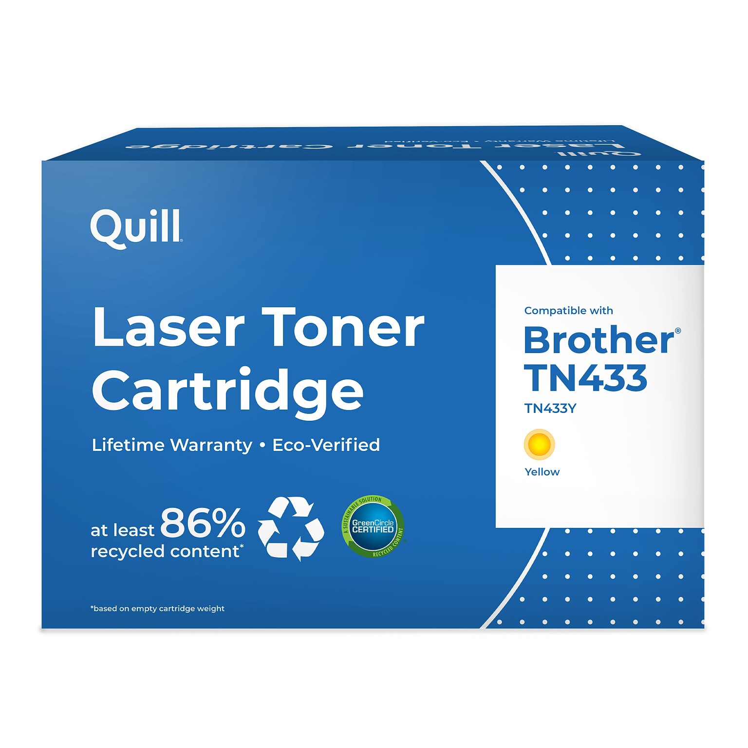 Quill Brand® Brother TN433 Remanufactured Yellow Laser Toner Cartridge, High Yield (TN433Y)