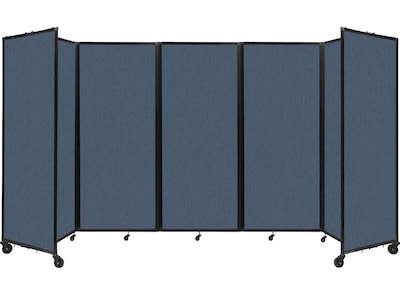 Versare The Room Divider 360 Freestanding Folding Portable Partition, 82H x 168W, Ocean Fabric (11