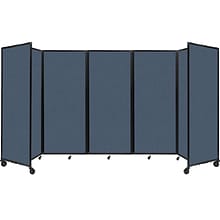 Versare The Room Divider 360 Freestanding Folding Portable Partition, 82H x 168W, Ocean Fabric (11