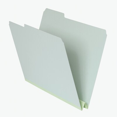 Pendaflex 60% Recycled File Folders, 1/3-Cut Tab, Letter Size, Pressboard, Light Green, 25/Box (23234)