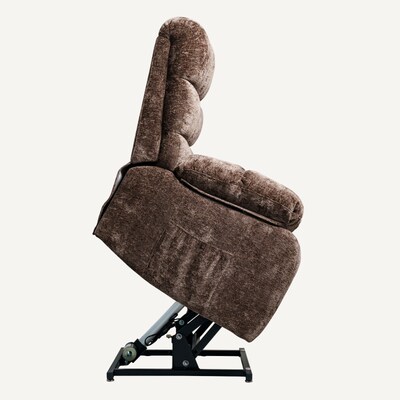FlexiSpot Chenille Power Lift Recliner, Dark Brown (XL6F-Cloud-BR)