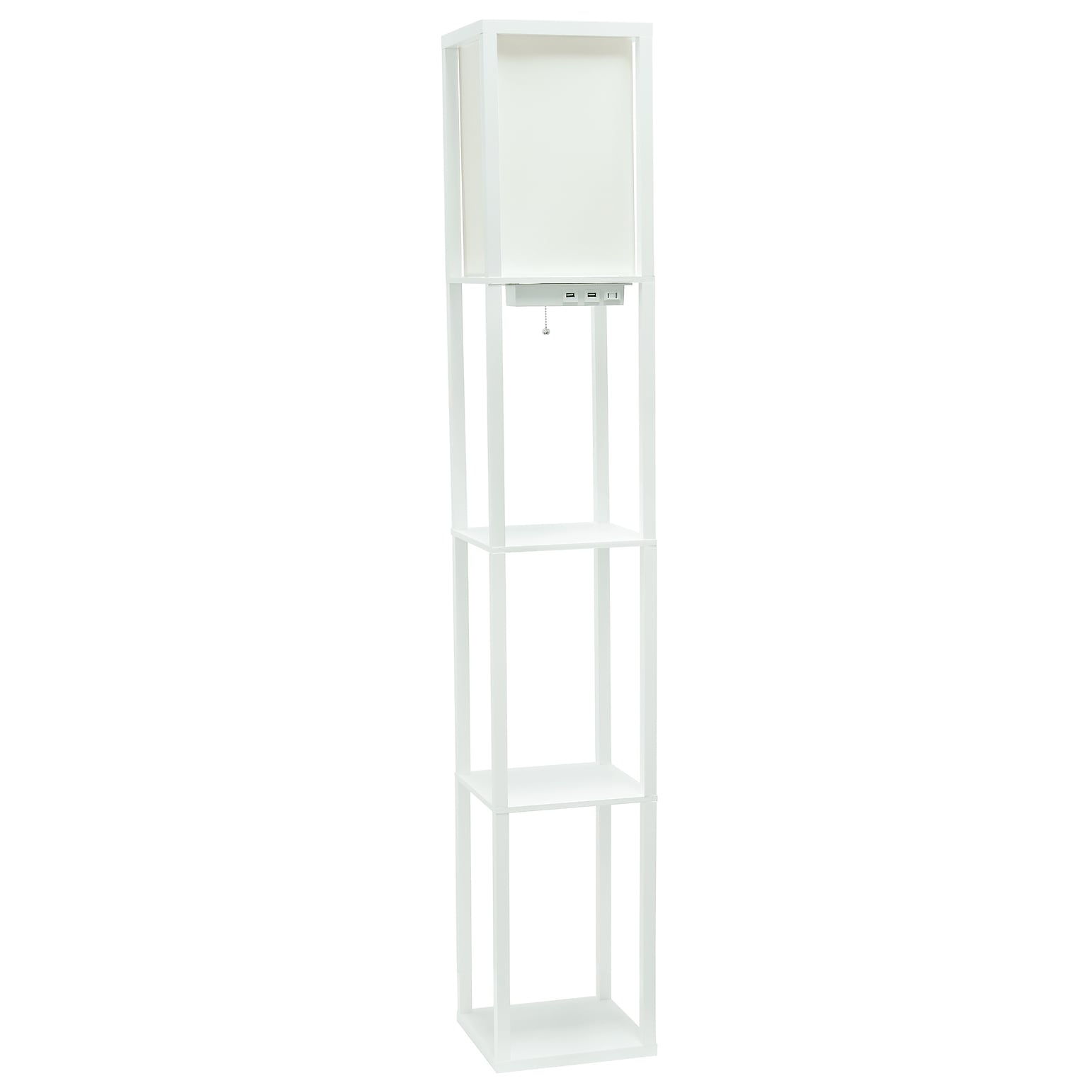 Creekwood Home Classix 62.5 Floor Lamp with Rectangular Shade, White (CWF-3009-WH)