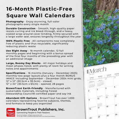 2025 BrownTrout Indiana Wild & Scenic 12" x 12" Monthly Wall Calendar (9781975474959)