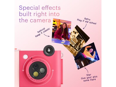 Kodak Smile+ 5 Megapixels Digital Instant Print Camera, Fuchsia (RODSMPCAMFS)