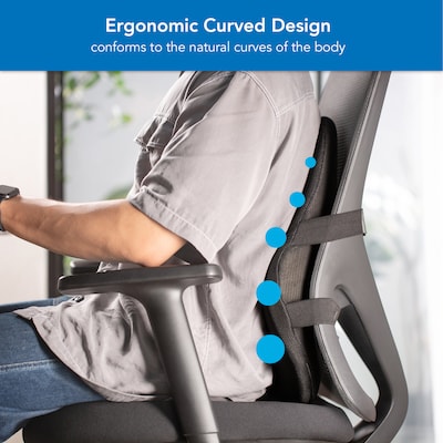 Mount-It! Ergo Collection Memory Foam Lumbar Support, Black (MI-1107)