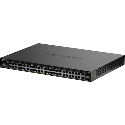Netgear S350 Series 48-Port Gigabit PoE Smart Switch, 1000Mbps, Black (GS348TP-200NAS)