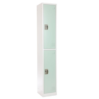 AdirOffice 72" 2-Tier Misty Green Storage Locker, 4/Pack (ADI629-202-MGRN-PKG-4)