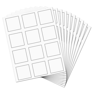 JAM Paper Laser/Inkjet Address Labels, 2" x 2", White, 12 Labels/Sheet, 10 Sheets/Pack (367831069)