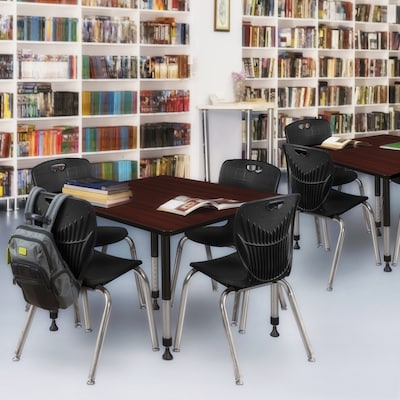 Regency Kee 48 Square Height Adjustable Classroom Table - Mahogany (TB4848MHAPBK)