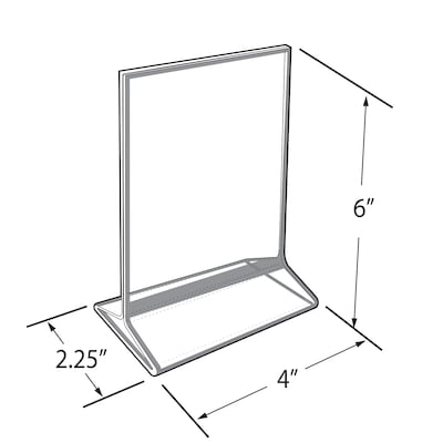 Azar Card Holder, Desktop/Countertop, Top/Side Loading Acrylic, 10/Pack (152792-BLK-10PK)