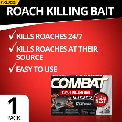 Combat Roach Killing Bait Stations for Roaches, 12/Box (DIA05701)