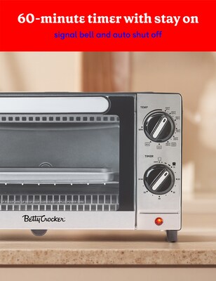 Betty Crocker 4-Slice Toaster Oven, Black (BC-5665B)