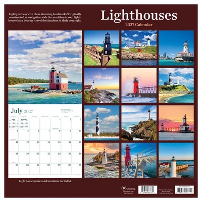 2027 TF Publishing Lighthouses 12" x 12" Monthly Wall Calendar (27-1016)