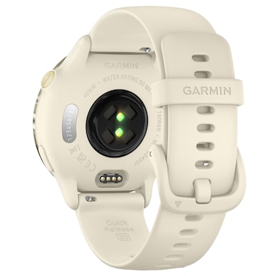 Garmin vívoactive 6 Fitness-Tracking AMOLED Smartwatch with Silicone Band, Lunar Gold with Bone (010-02985-01)
