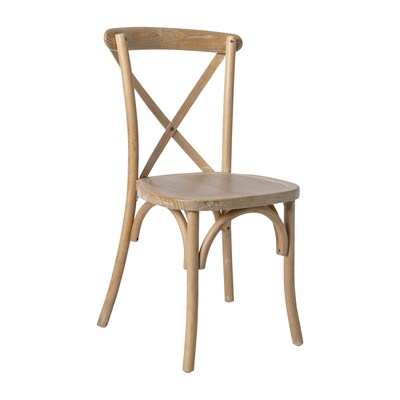 Advantage Contemporary Solid Wood X-Back Dining Chair, Natural with White Grain, 28/Pack (XBACKNWGEC28)