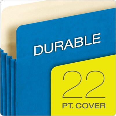 Globe-Weis® Colored File Pockets; Legal Size, 3-1/2" Expansion, Blue