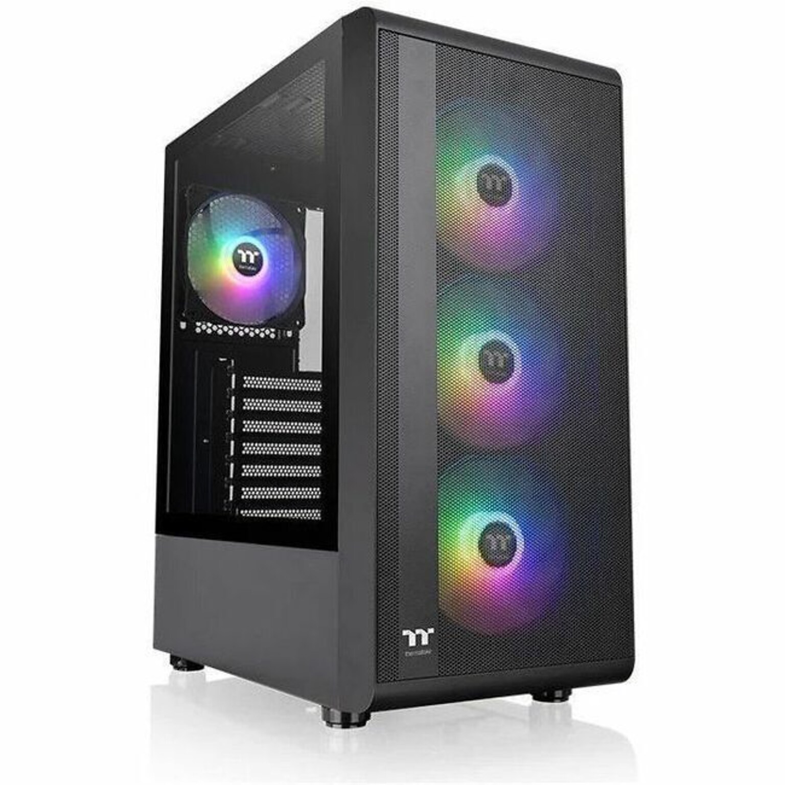 Thermaltake S200 Plus TG ARGB Mid Tower Gaming Computer Case, Black (CA-1X2-00M1WN-01)