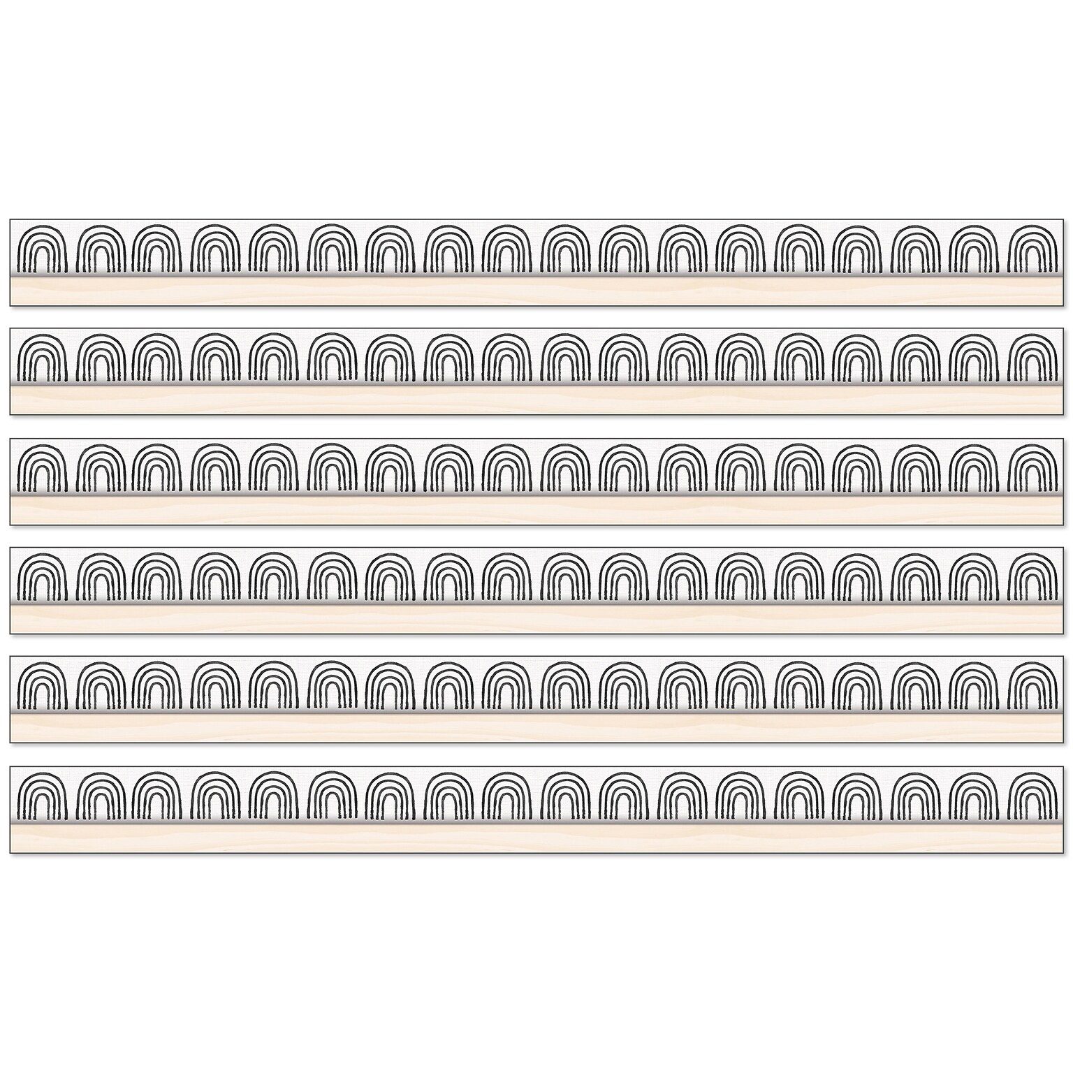 Happily Ever Elementary Creatively Inspired Straight Borders, 3 x 3, Rainbow, 6/Bundle (CD-108502-6)