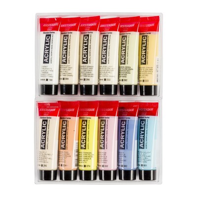 Amsterdam Standard Acrylic Pastels Set, Assorted Colors, 20mL, 12/Set  (AMS17820601)