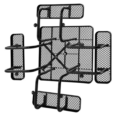 Global Industrial 46" Square Outdoor Steel Picnic Table, Expanded Metal, Black (277151BK)