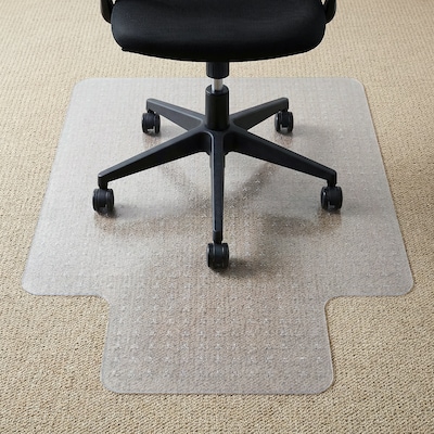 Floortex Cleartex TrYlok Carpet Chair Mat with Lip, 35" x 47", Designed for Low-Pile Carpet, Clear Vinyl (NRCMFLVT0003)
