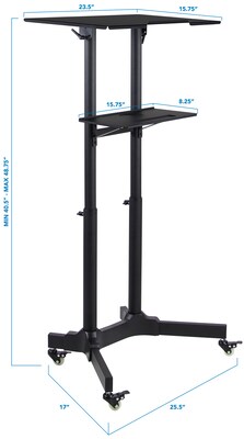 Mount-It! 24" W Portable Lectern Adjustable Aluminum Standing Podium, Black (MI-7971)