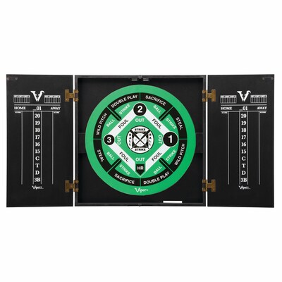 Viper Hideaway Dartboard Cabinet with Reversible Traditional and Baseball Dartboard (40-0375)