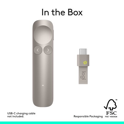 Logitech Spotlight 2 Presentation Remote with Laser Pointer, Sand (910-007670)