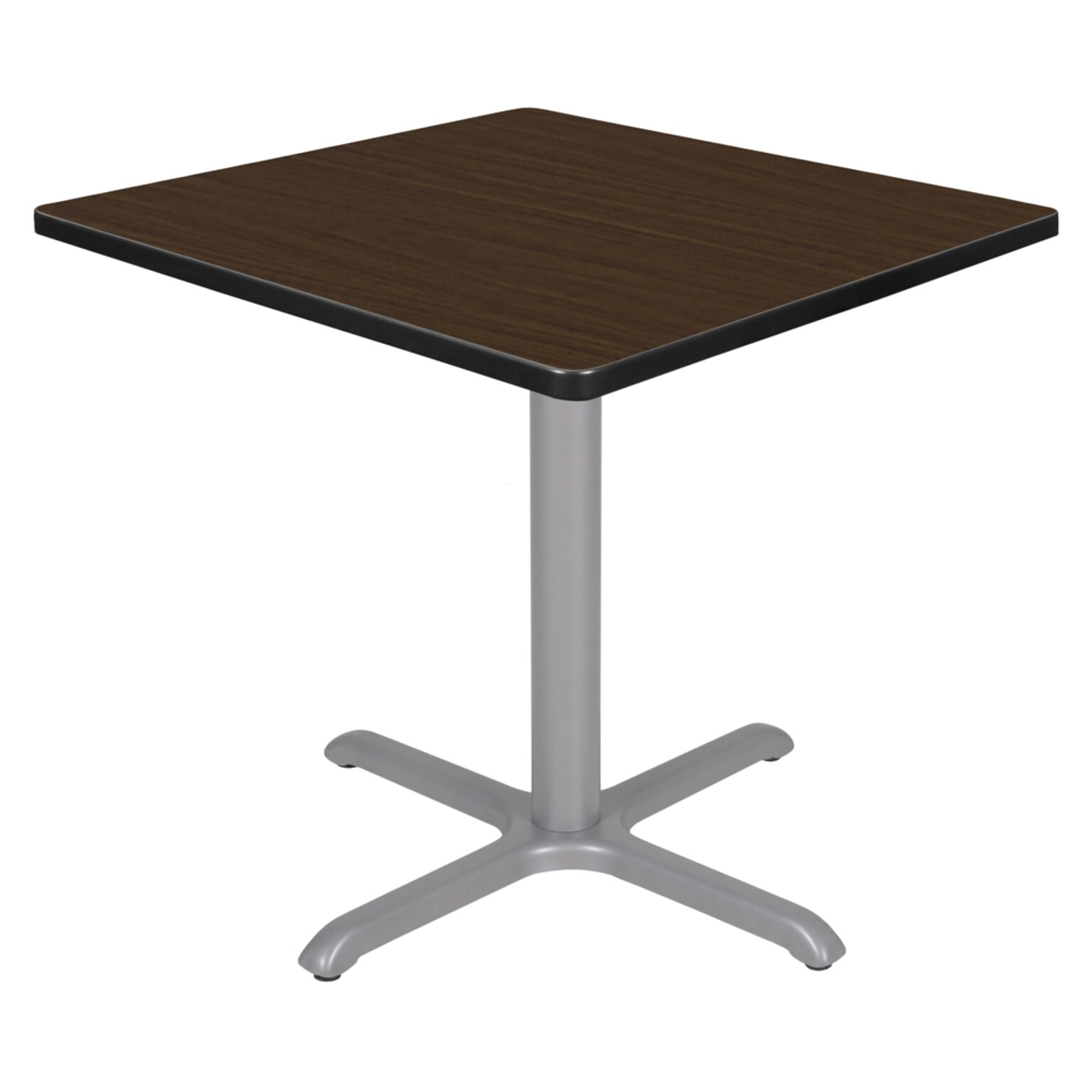Regency Cain 30 Square X-Base Breakroom Table, Small, Neo Walnut Top/Grey Legs (TB3030NWGY)