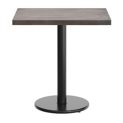 Flash Furniture Bennett Wooden Commercial Indoor Table, 30" x 24", Dark Brown Top/Black Base (GSF2430DBTR18)