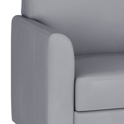 Flash Furniture Hercules Diplomat LeatherSoft Sofa, Gray/Chrome Legs (BT8273GYCHR)