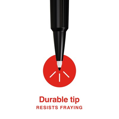 Staples Inspire Felt Tip Pen, Medium Point, 0.7mm, Black Ink, Dozen (ST63329)