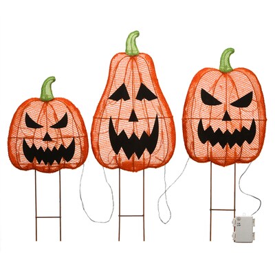 National Tree Company 26" Pre-Lit Jack-O-Lantern Garden Stakes (MZ17-6705B)