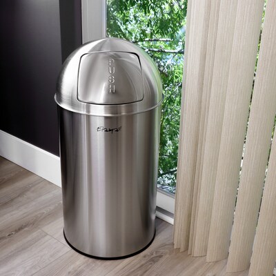 Elama Stainless Steel Indoor Trash Can with Swing Lid, 13 Gallon, Silver (938120088M)