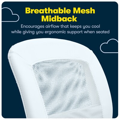 Serta Essentials Armless Ergonomic Bonded Leather/Mesh Swivel Task Chair, Blue (48740D)