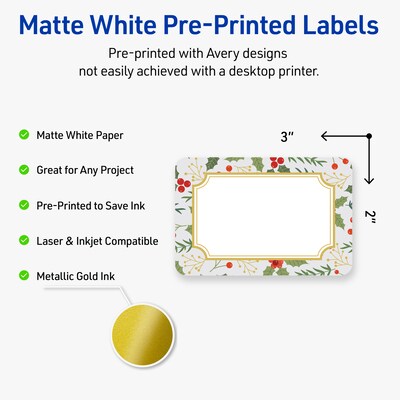 Avery Rectangle Multipurpose Labels, 2 x 3, White, 80/Pack (19479370458)