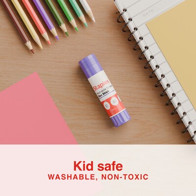 Staples Washable Glue Sticks, 0.28 oz., Purple, 60/Pack (ST63017-CC)