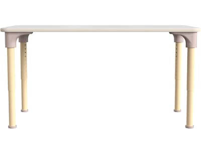Flash Furniture Bright Beginnings Hercules Rectangular Table, 47 x 24, Height Adjustable, White/Be
