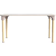 Flash Furniture Bright Beginnings Hercules Rectangular Table, 47 x 24, Height Adjustable, White/Be