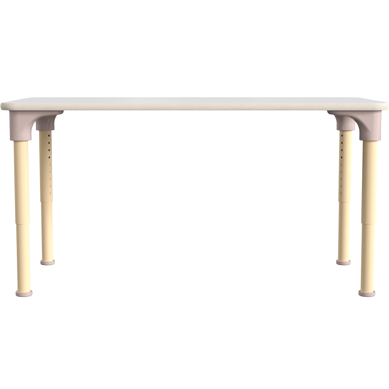 Flash Furniture Bright Beginnings Hercules Rectangular Table, 47 x 24, Height Adjustable, White/Beech (MK-ME088026-GG)