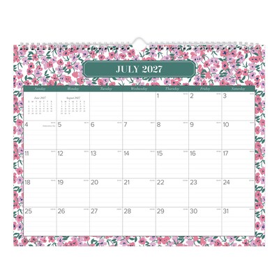 2027 Blue Sky 15" x 12" Monthly Wall Calendar, Yellow/Green (164021)