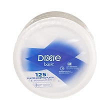 Dixie Basic Light Weight Paper Plate by GP PRO, 8.5, White, 125/Pack (DIX-DBP09W)